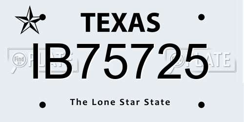 IB75725 Texas License Plate