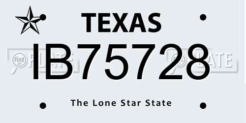 IB75728 Texas License Plate