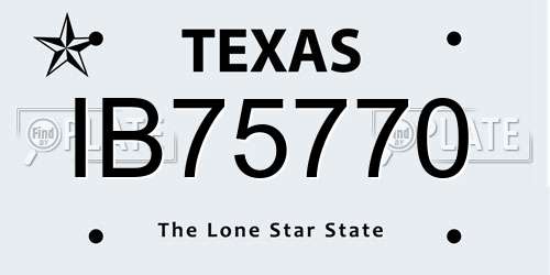 IB75770 Texas License Plate