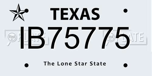 IB75775 Texas License Plate