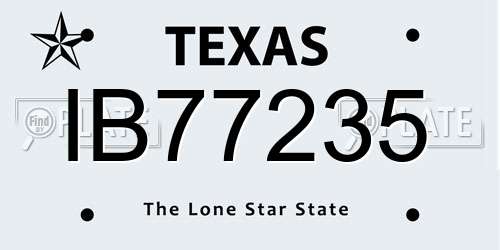 IB77235 Texas License Plate