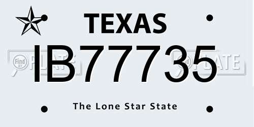 IB77735 Texas License Plate