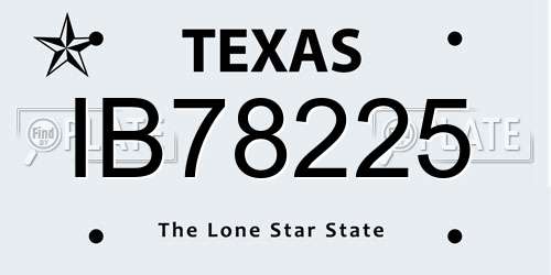 IB78225 Texas License Plate