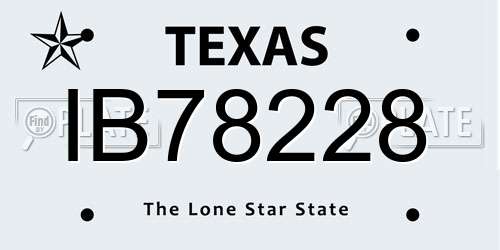IB78228 Texas License Plate
