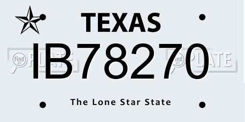 IB78270 Texas License Plate