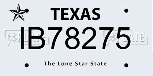 IB78275 Texas License Plate