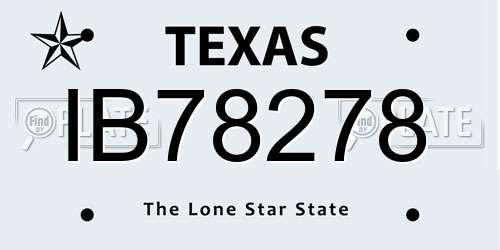 IB78278 Texas License Plate