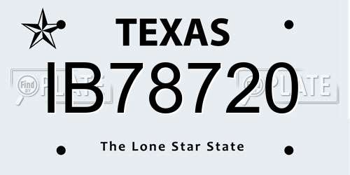 IB78720 Texas License Plate