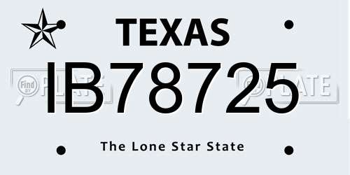 IB78725 Texas License Plate