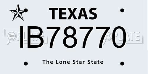 IB78770 Texas License Plate