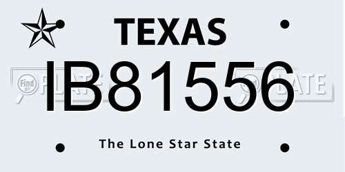 IB81556 Texas License Plate