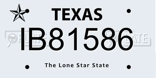 IB81586 Texas License Plate