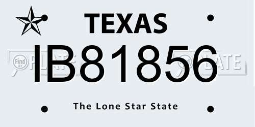 IB81856 Texas License Plate