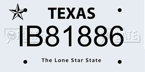 IB81886 Texas License Plate