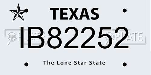 IB82252 Texas License Plate