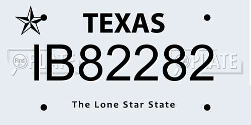 IB82282 Texas License Plate