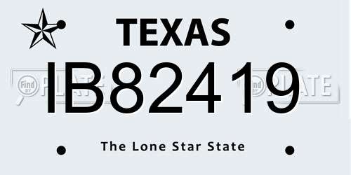 IB82419 Texas License Plate