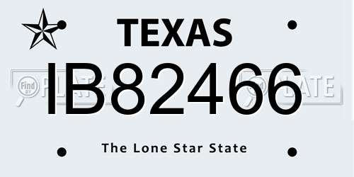 IB82466 Texas License Plate