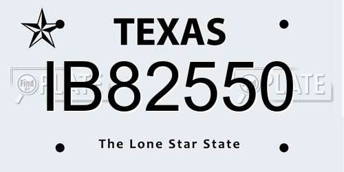 IB82550 Texas License Plate