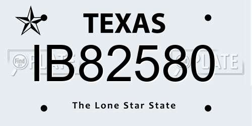 IB82580 Texas License Plate