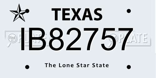 IB82757 Texas License Plate