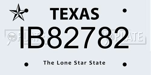 IB82782 Texas License Plate