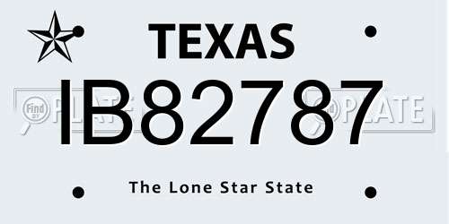 IB82787 Texas License Plate