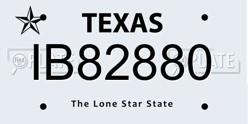 IB82880 Texas License Plate