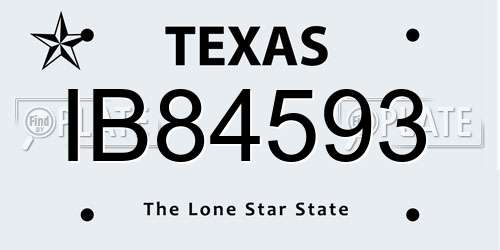 IB84593 Texas License Plate
