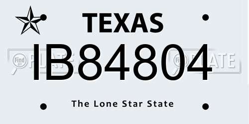 IB84804 Texas License Plate