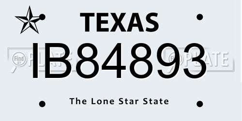 IB84893 Texas License Plate