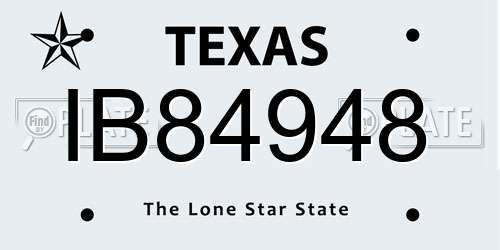 IB84948 Texas License Plate