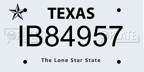IB84957 Texas License Plate