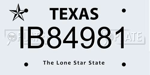 IB84981 Texas License Plate