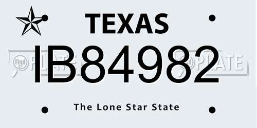 IB84982 Texas License Plate