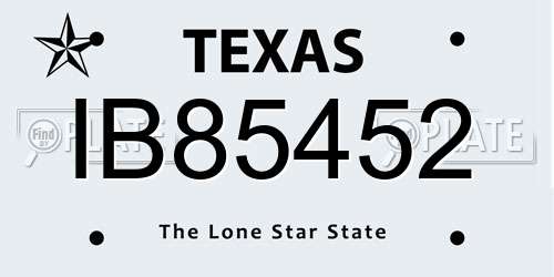 IB85452 Texas License Plate
