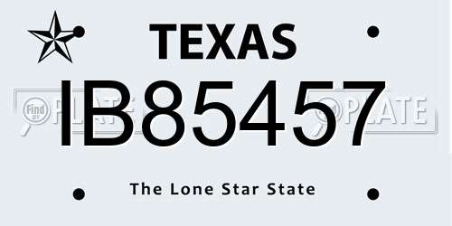 IB85457 Texas License Plate