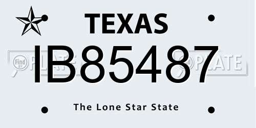 IB85487 Texas License Plate