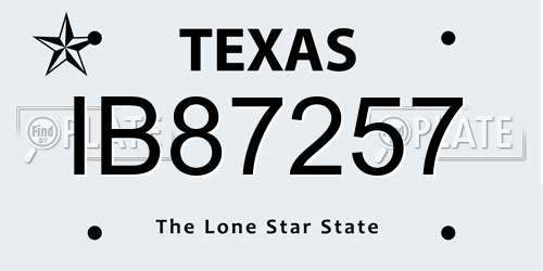 IB87257 Texas License Plate