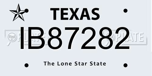 IB87282 Texas License Plate