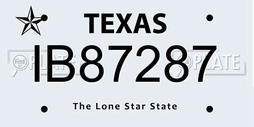 IB87287 Texas License Plate