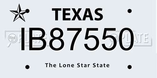 IB87550 Texas License Plate