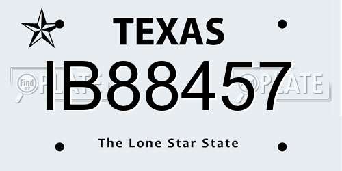 IB88457 Texas License Plate