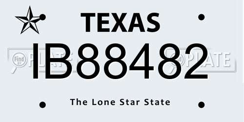 IB88482 Texas License Plate