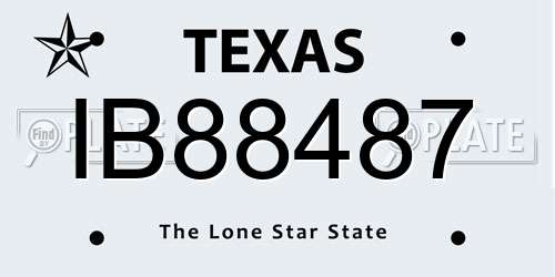 IB88487 Texas License Plate