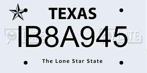 IB8A945 Texas License Plate