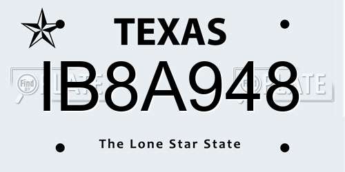 IB8A948 Texas License Plate