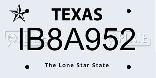 IB8A952 Texas License Plate