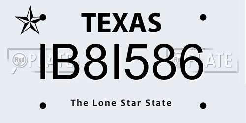 IB8I586 Texas License Plate