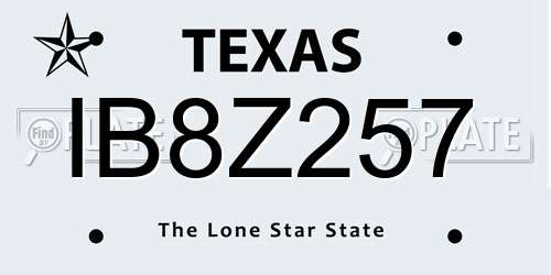 IB8Z257 Texas License Plate